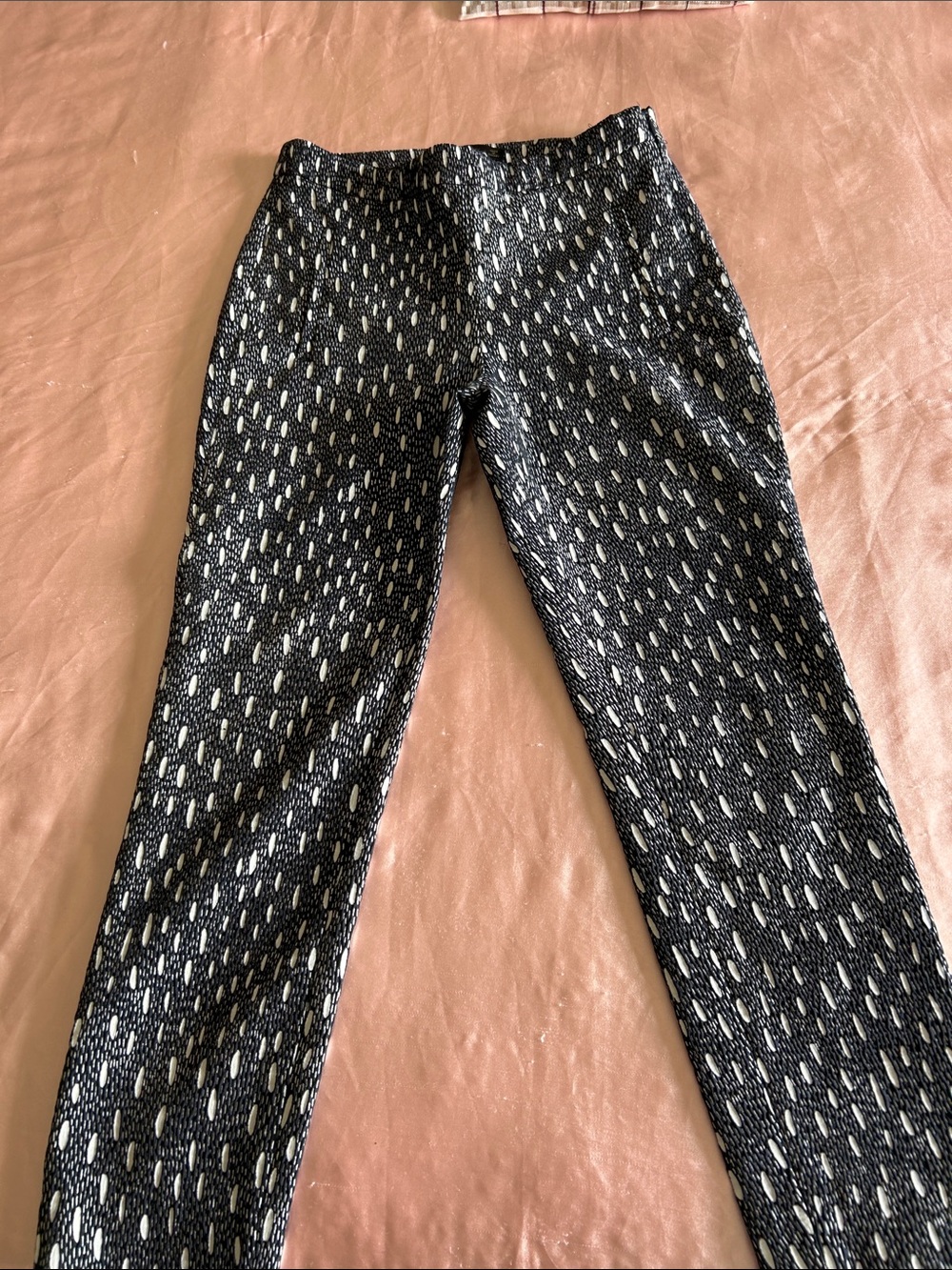 Zara Black and White Printed Trousers